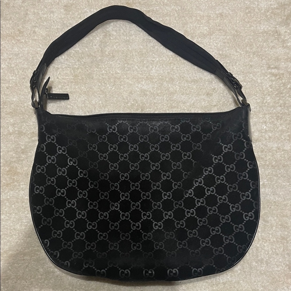 Gucci Black Monogram Shoulder Bag